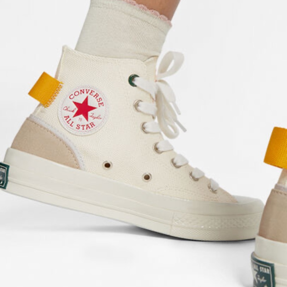Converse Chick 70 High-Top Sneakers - Cream and Orange - Picture 3 of 9